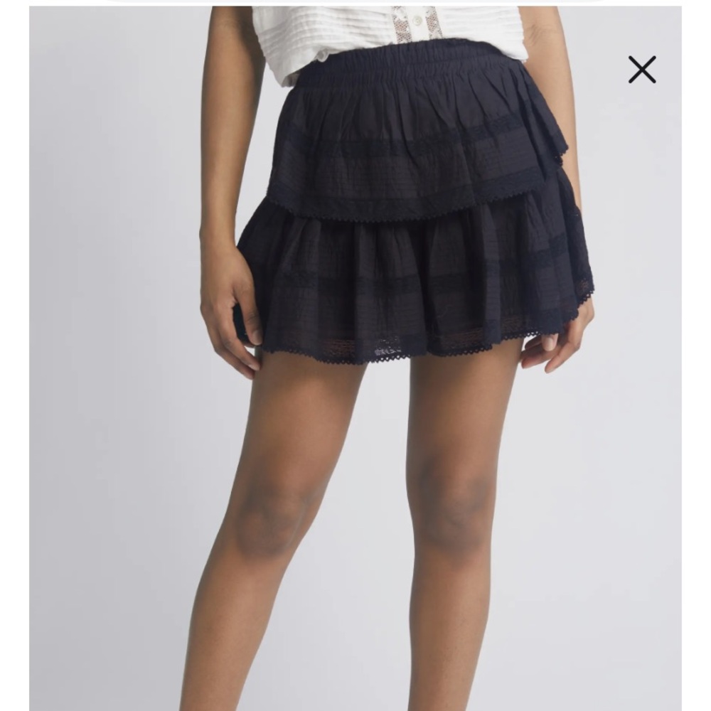 LoveShackFancy Tiered Ruffle Cotton Miniskirt